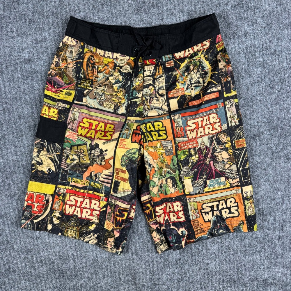 Star Wars Swim Trunks Mens Size M Comic Book Print Mesh Lined Board Shorts 23859